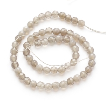 Koraliki Kamień Naturalny Agat, Klasa A, Fasetowane Kulki, Liliowy Szary, 6mm, 60szt/36cm/sznur (13WB19255)