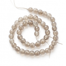 Koraliki Naturalny Agat, Fasetowane, Okrągły, Kolor: Liliowy Szary, 8mm, około 45szt/36cm/nić (13WB19256)