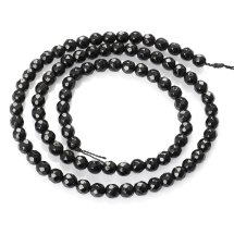 Koraliki Naturalny Czarny Agat, Klasa A, Fasetowany, Okrągłe, 4mm, około 90szt/37cm/sznur (13WB19276)