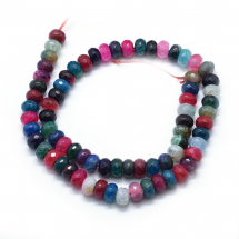 Koraliki Naturalny Agat Smocza Żyła, Barwiony, Mix, 8x5mm, około 68szt/37cm/sznur (13WB19318)