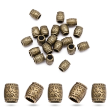Намистини-Роздільники Біжутерний Сплав Тибетський стиль Бочонок Колонка, Бронза, 8х6.5мм, Отвір 4мм, (13WB13629)