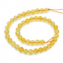 Koraliki Naturalny Kryształ Górski, Okrągłe, Termobarwiony, Kolor: Złoty, 4mm, około 42szt/18cm/nić (13WB11504)