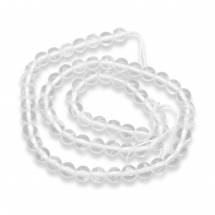 Koraliki Naturalny Kryształ Górski, Okrągłe, Bezbarwny, 6mm, około 60 szt/36cm/sznur (13WB11507)