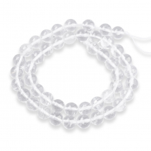 Koraliki Naturalny Kryształ Górski, Okrągłe, 8mm, okolo 46szt/36cm/sznur (13WB11508)