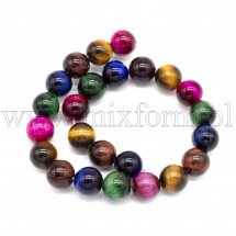 Koraliki Naturalne Tygrysie Oko, Okrągłe, Mix, 8mm, około 22szt/20cm/sznur (13WB11543)