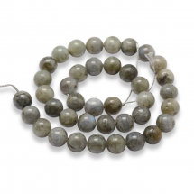 Koraliki Naturalny Labradoryt, Okrągłe, 10mm, Otwór: 1mm, około 19szt / 19cm / sznur (13WB11646)