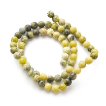 Koraliki Kamień Naturalny Żółty Turkus, Kulki, 6-6.5mm, 60szt/38cm/sznur (13WB11759)