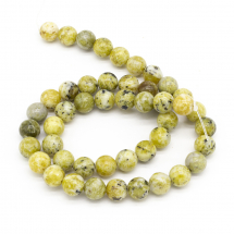 Koraliki Kamień Naturalny Żółty Turkus, Kula, 8-8.5mm, 45szt/38cm/sznur (13WB11761)