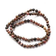 Koraliki Kamień Naturalny Rodonit, Kulki, Różowy, 4mm, 91szt/35cm/sznur (13WB11786)