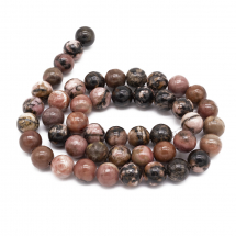 Koraliki Naturalny Rodonit, Kolor: Różowy, 8mm, Otwór 1mm, około 42szt/35cm/nic (13WB11788)