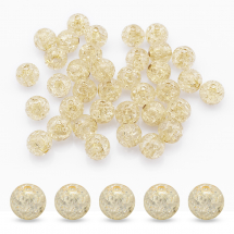 Koraliki Akrylowe Crackle, Bezbarwny, 10 mm, około 45 szt / 25 g (2WB27505)