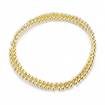 Koraliki Syntetyczne Hematyt Okrągłe, Galwanizacja, Złote, 3mm, około 124szt/38cm/sznur (13WB18739)