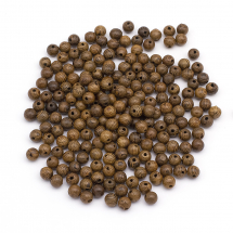 Koraliki Drewniane Wenge, Okrągłe, Brązowe, 6-6.5mm, 25g~200szt, (13WB29768)