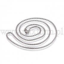 Намисто Ланцюжок з Нержавіючої Сталі, Застібка Карабін Лобстер, 60см, Ширина 2.5мм, Кільце 4х0.8мм, (13WB29380)