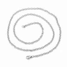 Намисто Якірний Ланцюг, Нержавіюча Сталь із Застібкою Карабін-лобстер, Довжина 60см, Товщина 3мм, Ланка: 4х3х0.8мм, (13WB29406)