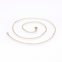 Намисто Витий Ланцюг, Нержавіюча Сталь із Застібкою Карабін-лобстер, Колір: Золото, Довжина: 45см, Товщина: 0.4мм, Ширина: 1.5мм, (13WB29409)