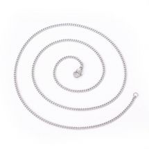 Намисто Ланцюг Нержавіюча Сталь, Застібка Карабін-лобстер, 55.6см, Ширина 2мм, Застібка: 10х7х3.5мм, Кільце: 4мм, (13WB29455)