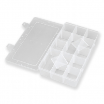 Контейнер для Намистин, Пластик, Безбарвний, Прямокутний, 15 Відсіків знімних, Розмір: 27.5x16.5x5.7см, (13WB23495)
