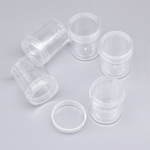 Контейнер для Бісера і Намистин, Круглі, Пластик, Колір: Безбарвний, Розмір: 3.9x5см, (13WB29111)