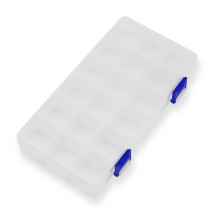 Контейнер для бісеру та намистин, Пластиковий, Безбарвний, Розмір: 21.5x11x3см, 18 відділень, (13WB29249)