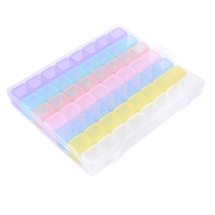 Контейнер Органайзер для Намистин та Фурнітури Пластиковий, Кольоровий, 21х17.5х2.7см, 56 відсіків, 2.4х2см, (13WB29393)