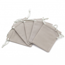 Мішечок для Ювелірних Прикрас Оксамитовий з Кулискою, Темно-Сірий, 9х7см, (13WB29684)