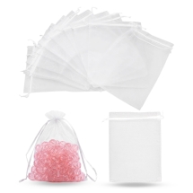 Подарунковий Мішечок з Органзи Прозорий, Білий, 23х17см, (13WB29719)