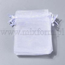 Подарунковий Мішечок з Органзи з Кулісою Прозорий, Білий, 12х10см, (13WB29747)