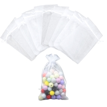Подарунковий Мішечок з Органзи, Прозорий, Білий, 11х16см, (13WB29766)