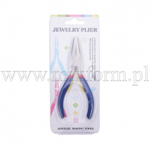 Плоскогубці Нержавіюча Сталь, Інструмент для Біжутерії та Рукоділля, Сині, 125х53мм, (13WB11389)