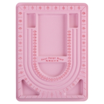 Органайзер Флокований Пластиковий для Намистин, Прикрас та Намиста, Рожевий, 33х24х1см, (2WB27944)