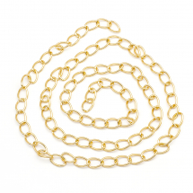 Ланцюг Алюмінієвий, Вите Плетіння, Непаяний, Колір: Золото, Ланка: 15x10х2мм, (13WB17565)