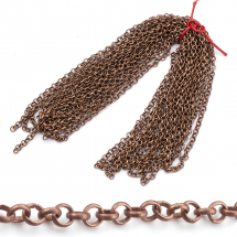 Ланцюг Залізний Rolo Роз'ємний Кругла Ланка, Мідний Колір, Ланка 4х1мм, (13WB29013)