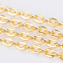 Ланцюг Якірне Плетіння, Залізо, Непаяний, Колір: Золото, Ланка: 3x2.2х0.6мм, (13WB29020)