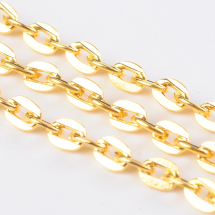 Ланцюг Якірне Плетіння, Залізо, Непаяний, Колір: Золото, Ланка: 4x2.7x0.7мм, (13WB29021)