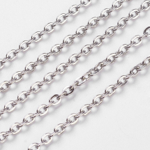 Ланцюг Якірне Плетіння, Залізо, Непаяний, Колір: Платина, Ланка: 3x2.2х0.6мм, (13WB29023)