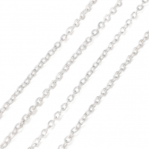 Ланцюг Якірне Плетіння, Залізо, Непаяний, Непаяний, Колір: Срібло, Ланка: 3x2.2х0.6мм, (13WB29028)