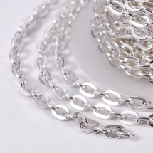 Ланцюг Якірне Плетіння, Залізо, Непаяний, Колір: Срібло, Ланка: 5х3.9х0.9мм, (13WB29030)