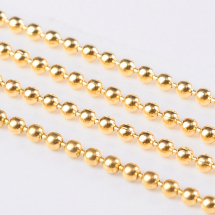 Ланцюг Плетіння Перлина, Залізо, Паяний, Золото, Ланка 1.5мм, (13WB29036)