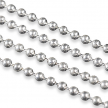 Ланцюг Плетіння Перлина, Залізо, Паяний, Срібло, 2мм, (13WB29037)