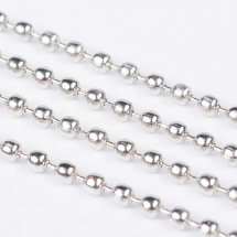 Ланцюг Плетіння Перлина Нероз'ємний Залізний, Платина, Ланка 2мм, (13WB29038)