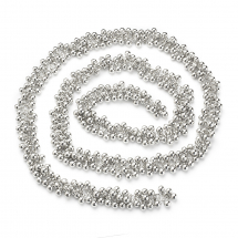 Ланцюг Пластиковий CCB з з Шармами (підвісками), Колір: Платинна, Підвіски: 9х6мм, 1м / нитка, (13WB29080)