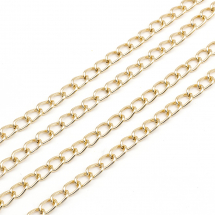 Ланцюг Алюмінієвий, Вите Плетіння, Колір: Світле Золото, Ланка 7х4х1мм, (13WB29184)