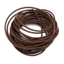 Sznurek Naturalna Skóra Wołowa, do Tworzenia Biżuterii, Okrągły, 2.5mm, Kolor: Czekoladowy, Długość 5m (13WB29185)