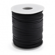 Sznurek Syntetyczny Gumowy, Pusty, Czarny, 2mm, Otwór 1mm, około 50m/szpula (13WB29203)