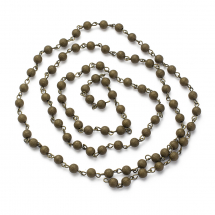 Ланцюг Латунь, Намистини "Зоряний пил", Ручна Робота, Непаяний, Колір: Антична Бронза, Ланка: 13х6мм, Намистини: 6мм, 1м/ланцюг, (13WB29193)