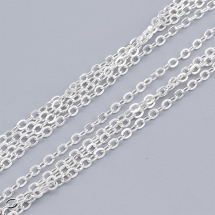 Ланцюг з Латуні Якірне Плетіння, Паяний, Колір: Срібло, Ланка: 2.5x2x0.45мм, (13WB29202)