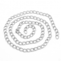 Ланцюг Алюмінієвий, Вите Плетіння, Текстурний, Колір: Срібло, Ланка 15х10х2мм, (13WB29207)