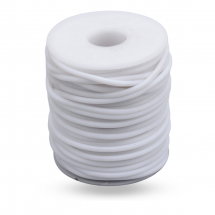 Sznurek Syntetyczny Gumowy Pusty, Biały, 2mm, Otwór 1mm, 50m/szpula (13WB29213)
