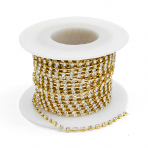 Стразовий Ланцюг Декоративний, без Покриття, Гірський Кришталь, 2мм, близько 9м/котушка, (13WB29214)